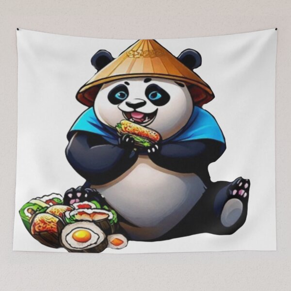 Item preview, Cute panda eating Chinese food designed and sold by catcraftss.