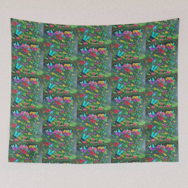 Item preview, Butterflies on Colorful Flowerbed designed and sold by Brestylefire.
