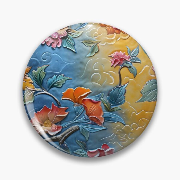 Item preview, Leather embossed floral Chinoiserie print designed and sold by dcrc.