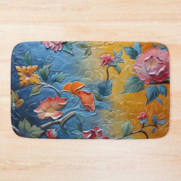 Item preview, Leather embossed floral Chinoiserie print designed and sold by dcrc.