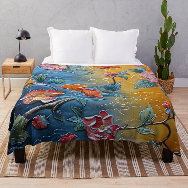 Item preview, Leather embossed floral Chinoiserie print designed and sold by dcrc.