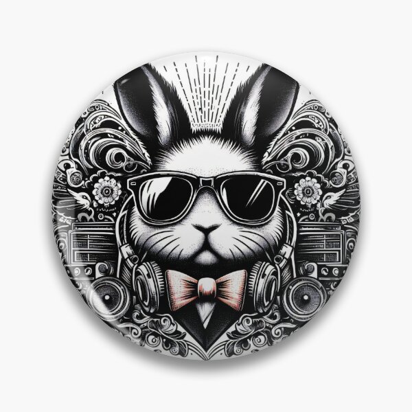 Item preview, rabbit wearing sunglasses and a bow tie designed and sold by Mechanical-Artt.