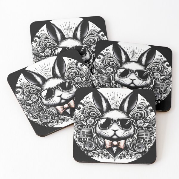 Item preview, rabbit wearing sunglasses and a bow tie designed and sold by Mechanical-Artt.