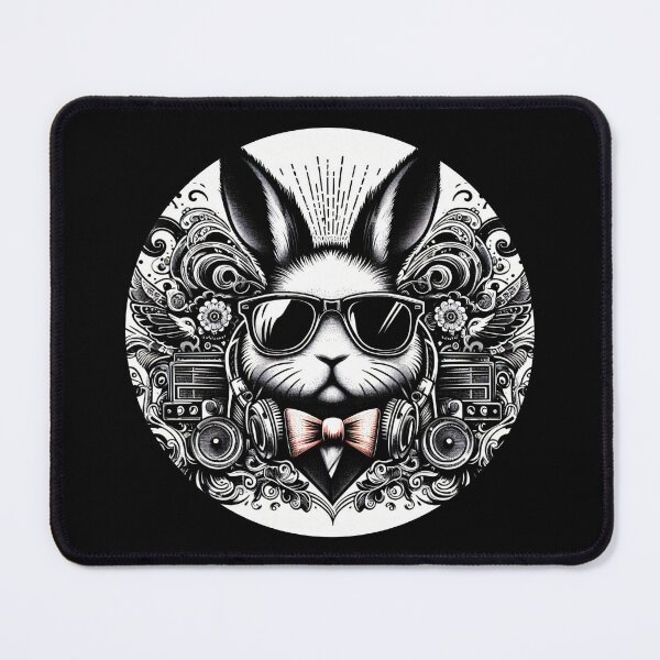 Item preview, rabbit wearing sunglasses and a bow tie designed and sold by Mechanical-Artt.