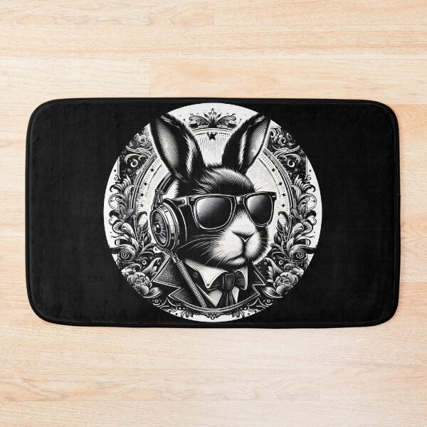 Item preview, rabbit wearing headphones designed and sold by Mechanical-Artt.