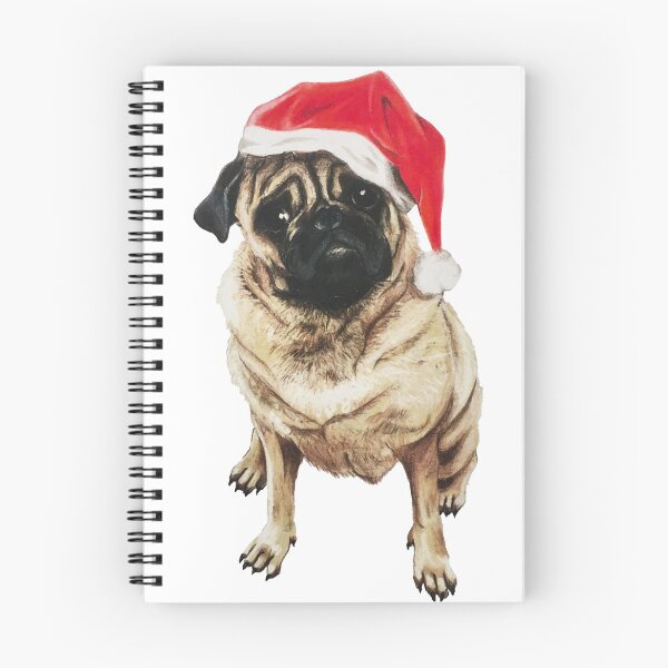 Item preview, Christmas Pug - Pencil Color Drawing designed and sold by MalulisArt.