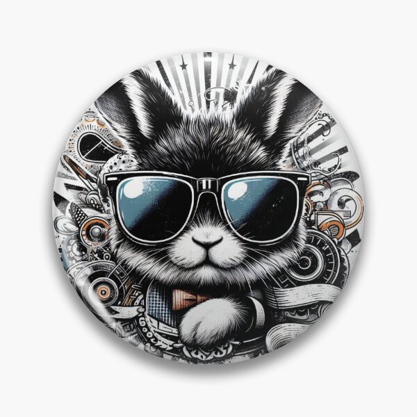 Item preview, rabbit wearing sunglasses and a bow tie designed and sold by Mechanical-Artt.