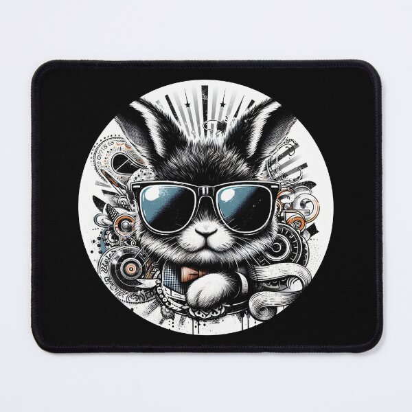Item preview, rabbit wearing sunglasses and a bow tie designed and sold by Mechanical-Artt.