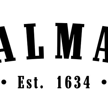 Artwork thumbnail, Kalmar County Sweden Est. 1634 Black Letter Sverige by establishedwear