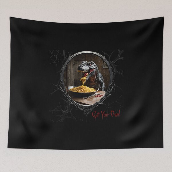 Item preview, Macaroni & Cheese & a greedy dinosaur designed and sold by FatCatStudios.