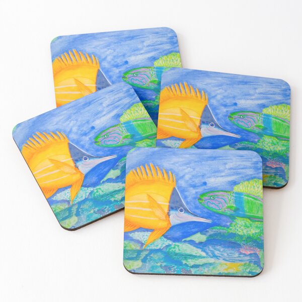 Item preview, tropical fish. yellow and parrott fish. peixe papagaio designed and sold by Tereza Pilar  Art.