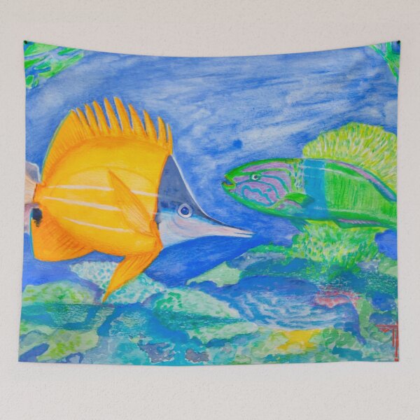 Item preview, tropical fish. yellow and parrott fish. peixe papagaio designed and sold by Tereza Pilar  Art.