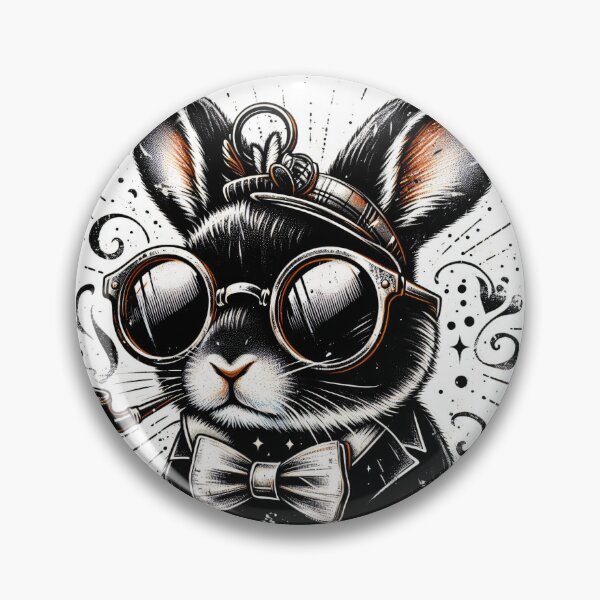 Item preview, rabbit wearing glasses and a hat designed and sold by Mechanical-Artt.