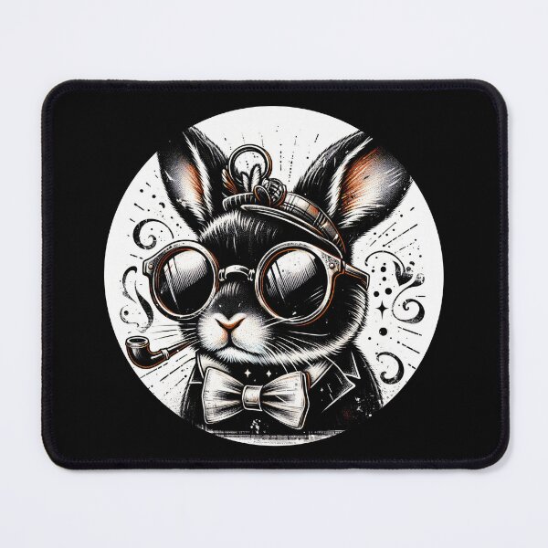 Item preview, rabbit wearing glasses and a hat designed and sold by Mechanical-Artt.