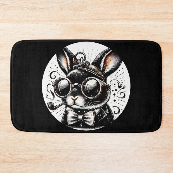 Item preview, rabbit wearing glasses and a hat designed and sold by Mechanical-Artt.