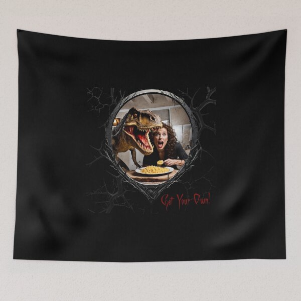 Item preview, Macaroni & Cheese & a greedy dinosaur designed and sold by FatCatStudios.