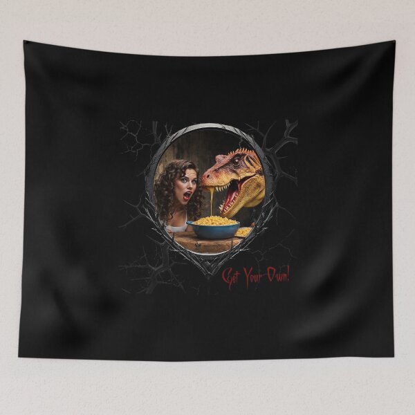 Item preview, Macaroni & Cheese & a greedy dinosaur designed and sold by FatCatStudios.