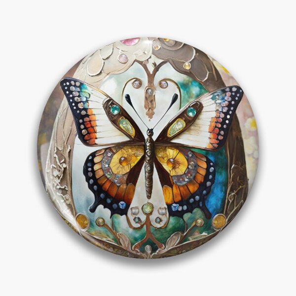 Item preview, Ornate Bejeweled Colorful Butterfly Easter Egg designed and sold by Lee Hiller Designs.