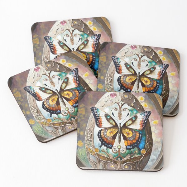 Item preview, Ornate Bejeweled Colorful Butterfly Easter Egg designed and sold by Lee Hiller Designs.