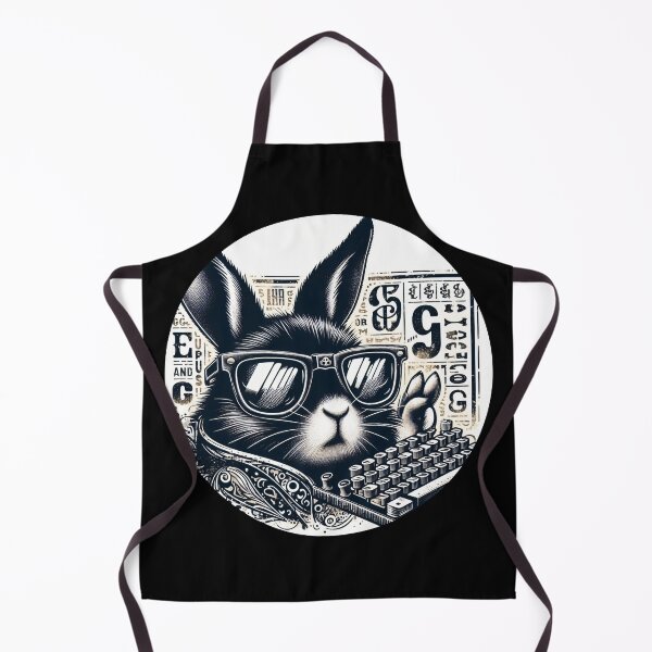 Aperçu de l'œuvre lapin rétro avec machine à écrire créée et vendue par Mechanical-Artt.