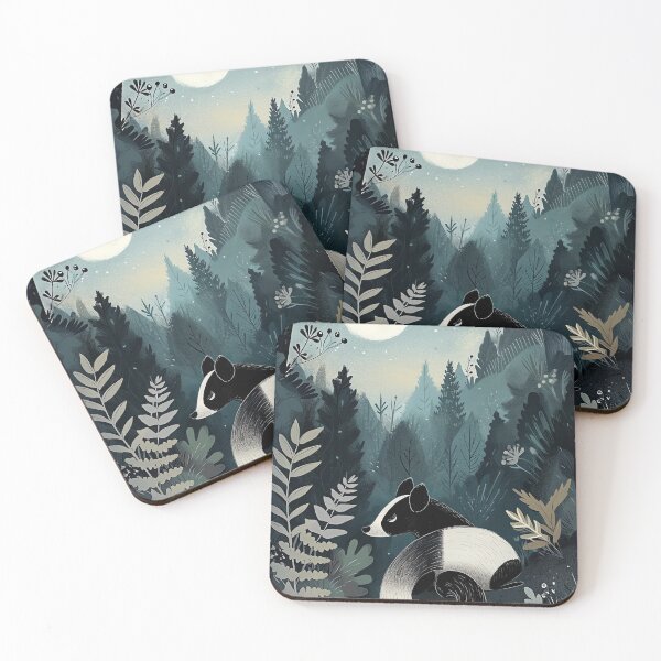 Item preview, Moonlit Skunk Forest designed and sold by cute-animals99.