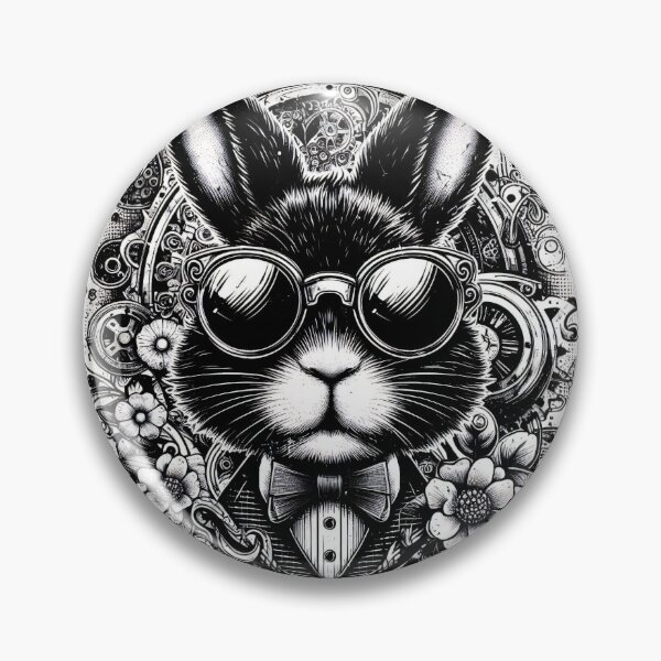 Item preview, rabbit wearing sunglasses and a bow tie designed and sold by Mechanical-Artt.