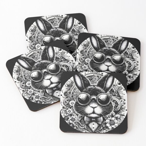 Item preview, rabbit wearing sunglasses and a bow tie designed and sold by Mechanical-Artt.