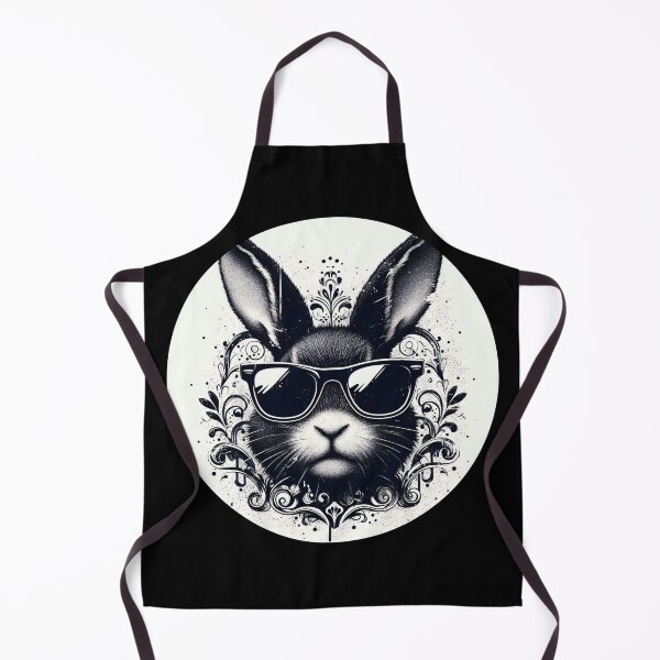 Aperçu de l'œuvre lapin noir et blanc portant des lunettes de soleil créée et vendue par Mechanical-Artt.