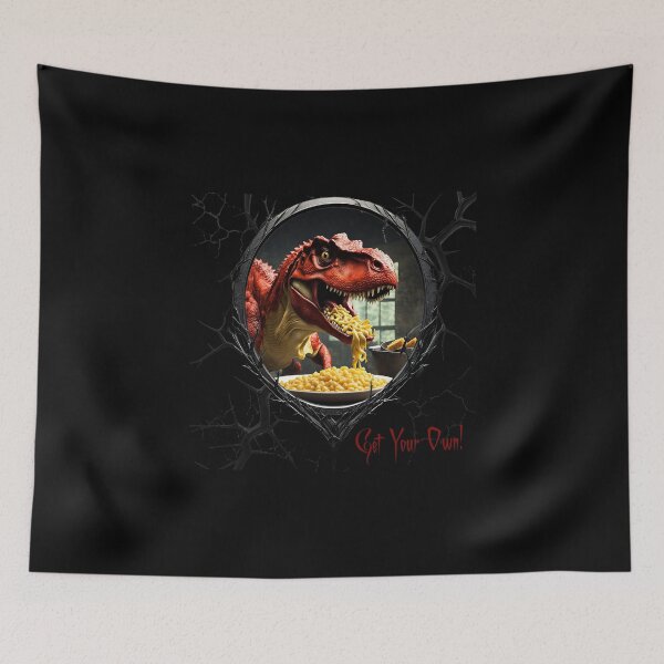Item preview, Macaroni & Cheese & a greedy dinosaur designed and sold by FatCatStudios.