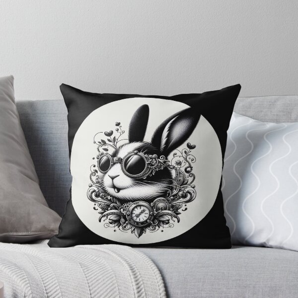 Item preview, rabbit wearing sunglasses and a clock designed and sold by Mechanical-Artt.