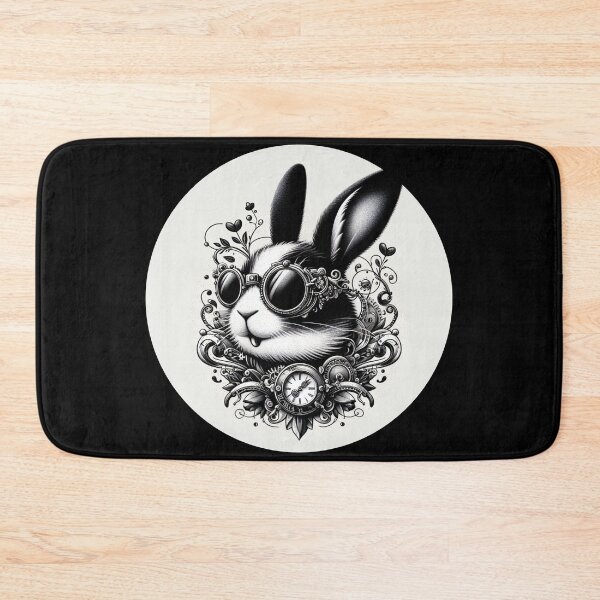 Item preview, rabbit wearing sunglasses and a clock designed and sold by Mechanical-Artt.
