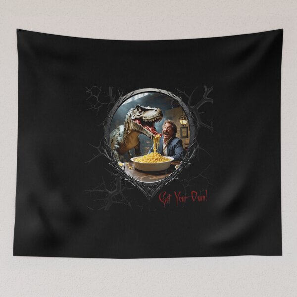 Item preview, Macaroni & Cheese & a greedy dinosaur designed and sold by FatCatStudios.