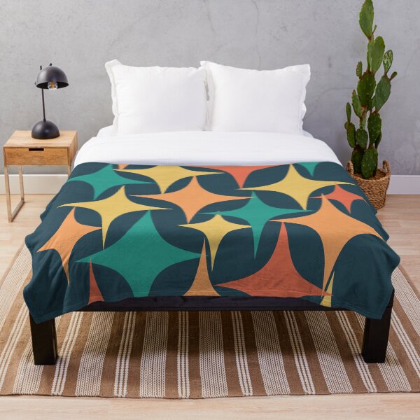 Item preview, Mid Century Modern Atomic Starburst Charcoal, Yellow, Orange, Teal designed and sold by trdstudio.