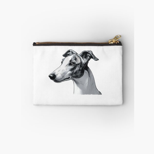 Item preview, Monochrome, Pen And Ink, Whippet Head Drawing designed and sold by EdgyEdgeArt.