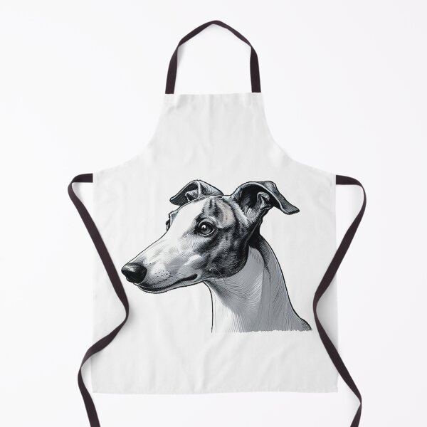Item preview, Monochrome, Pen And Ink, Whippet Head Drawing designed and sold by EdgyEdgeArt.