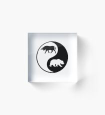 Trader Bull Bullish Bear Bearish Wall Street Stock Market Acrylic Block