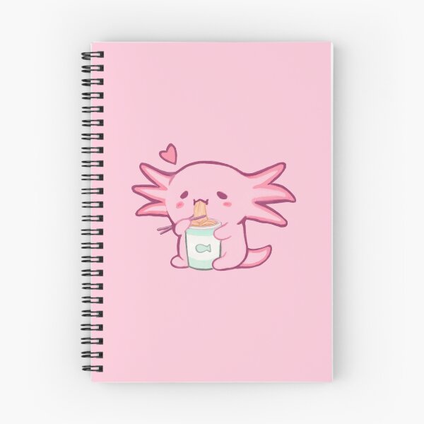 Item preview, cute axolotl eats instant ramen designed and sold by pawprintstudio.shop.