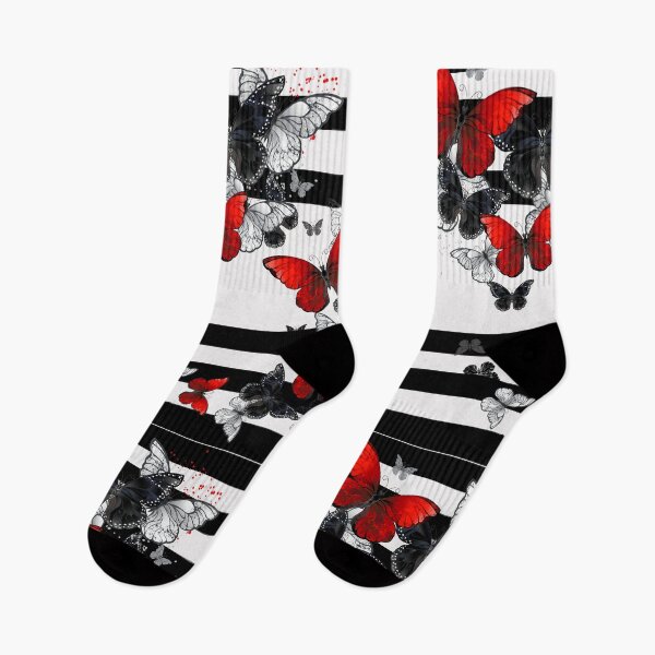 Item preview, Black and White Abstract Art butterflies dancing Patterns designed and sold by LLdreams.