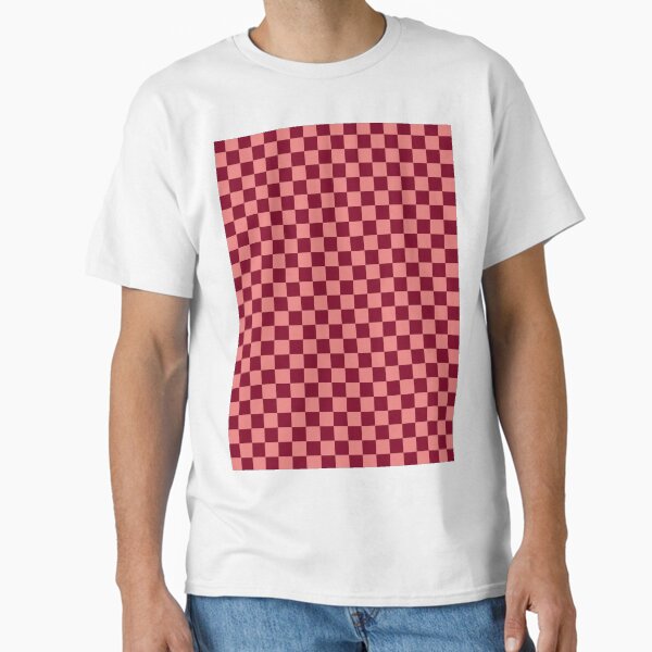 Vista previa del artículo con la obra «Tablero de damas de coral rosa y rojo burdeos», diseñado y vendido por ColorsPatterns.