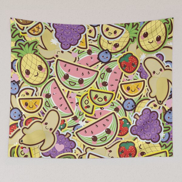Item preview, Kawaii Fruit Salad Cute Design Wallpaper designed and sold by SusurrationStud.