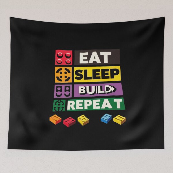 Item preview, Eat Sleep Build Repeat Building Blocks Bricks Master Builder Classic T-Shirt designed and sold by NIZAR  din⭐⭐⭐⭐⭐.
