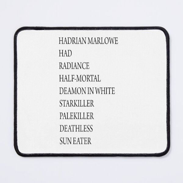 Item preview, Hadrian's many names, Empire of Silence, Sollan Empire, Sun Eater, Christopher Ruocchio designed and sold by Uncage.