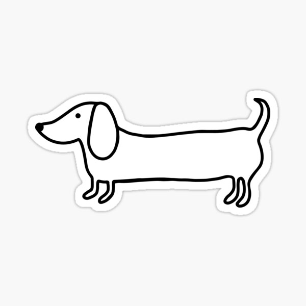 Simple dachshund black drawing Sticker