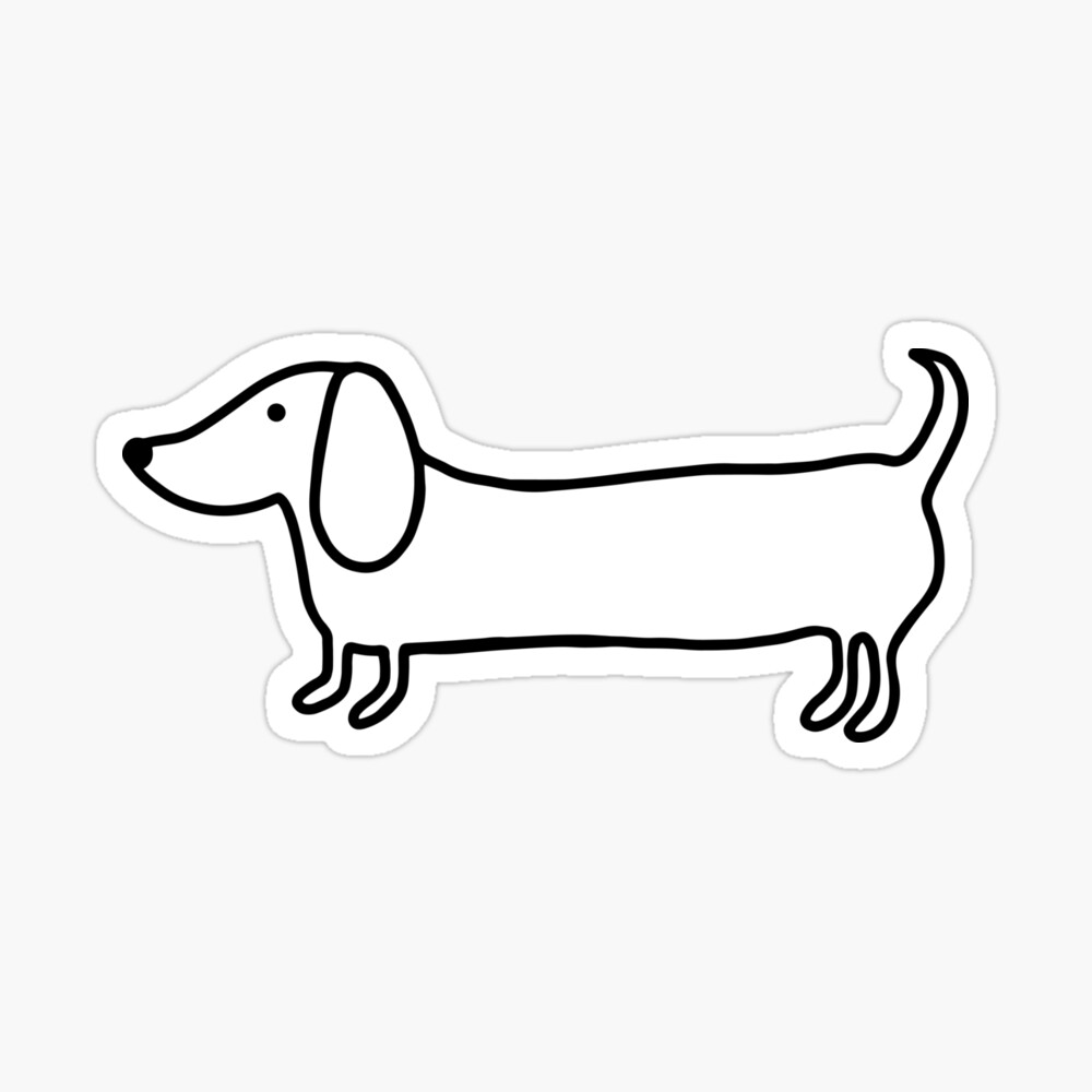 Simple dachshund black drawing Photographic Print