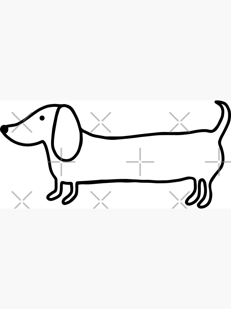 Simple dachshund black drawing Photographic Print