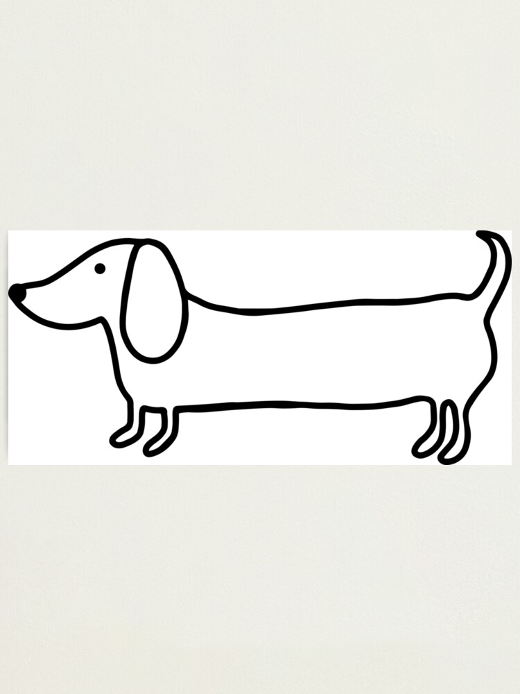 Simple dachshund black drawing Photographic Print