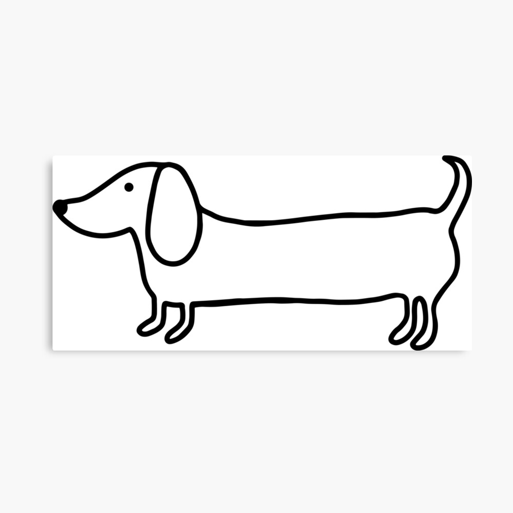 Simple dachshund black drawing Photographic Print