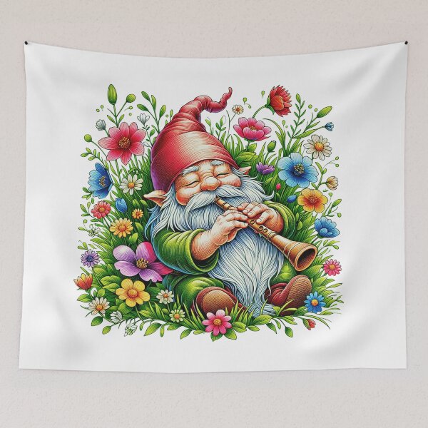 Item preview, gnome playing the flute designed and sold by jinmommyonline.