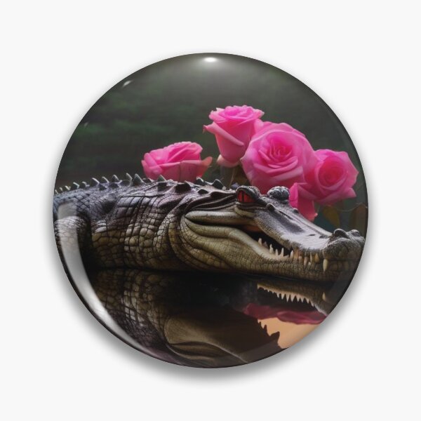 Item preview, The Crocodile with Pink Roses designed and sold by JZDezignsz.