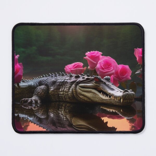 Item preview, The Crocodile with Pink Roses designed and sold by JZDezignsz.